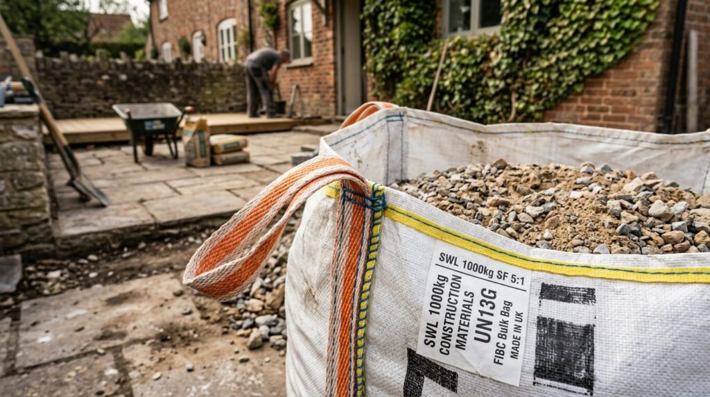 Close-up detail photograph of quality big bag (FIBC bulk bag